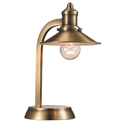 Trans Globe Lighting RTL-8986 AB Liberty 13" H. Indoor Antique Brass Industrial Table Lamp